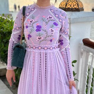 Maya embroidered sequin maxi dress